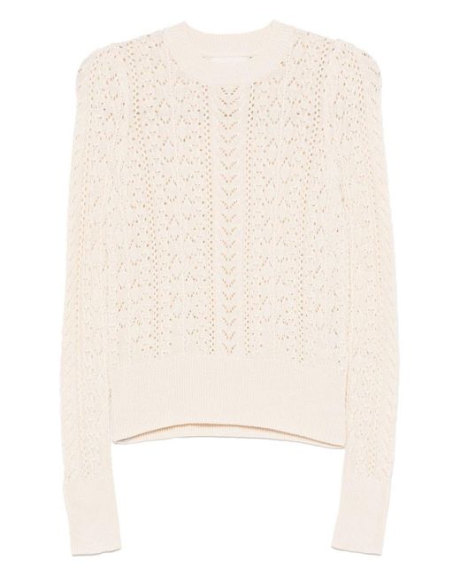 Isabel Marant Natural Knit Sweater With Delicate Textured Finish