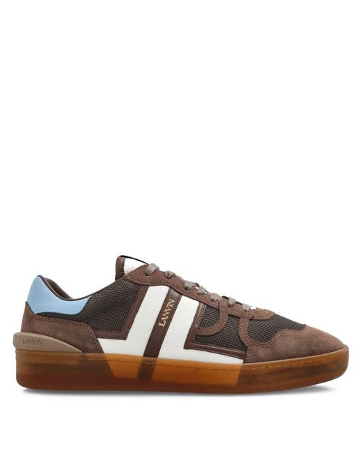Lanvin Men's Brown Clay Sneakers With Translucid Sole