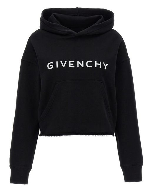 Givenchy Black Logo Print Hoodie