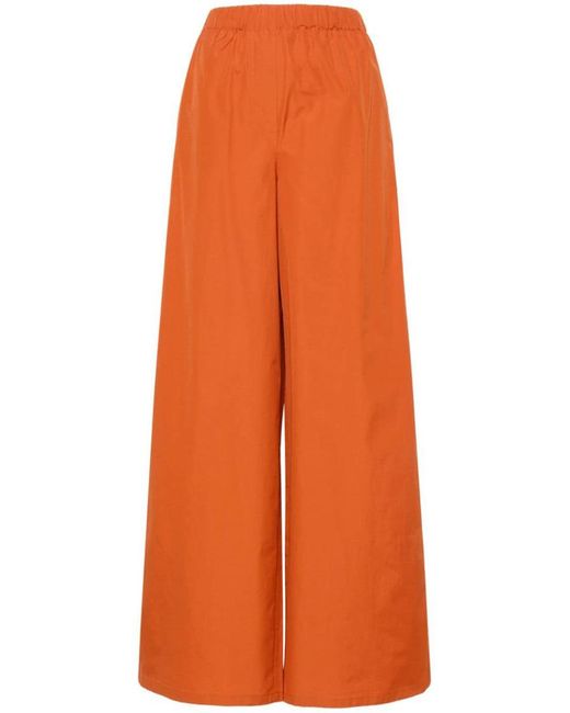 Max Mara Orange Wide-Leg Cotton Trousers