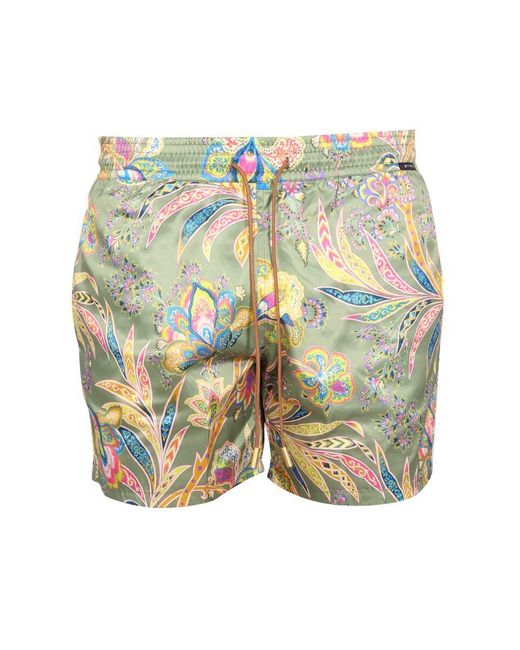 Etro Blue Boxer Swimsuit With Print for men