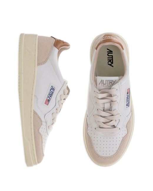 Autry White Medalist Low Leat/Suede for men
