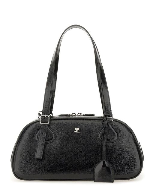Courreges Black Shoulder Bag "Friday" Medium