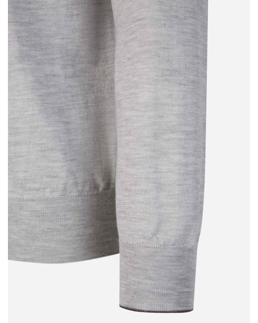 Cruciani Gray Cashmere And Silk Sweater for men