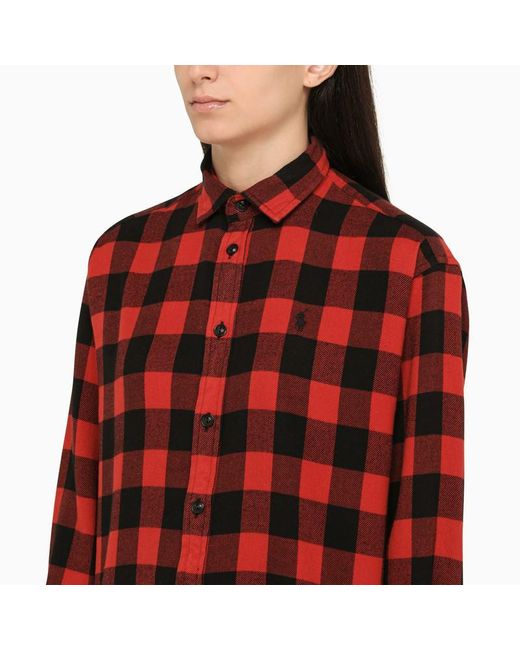 Polo Ralph Lauren Red Check-pattern Flannel Wool Shirt