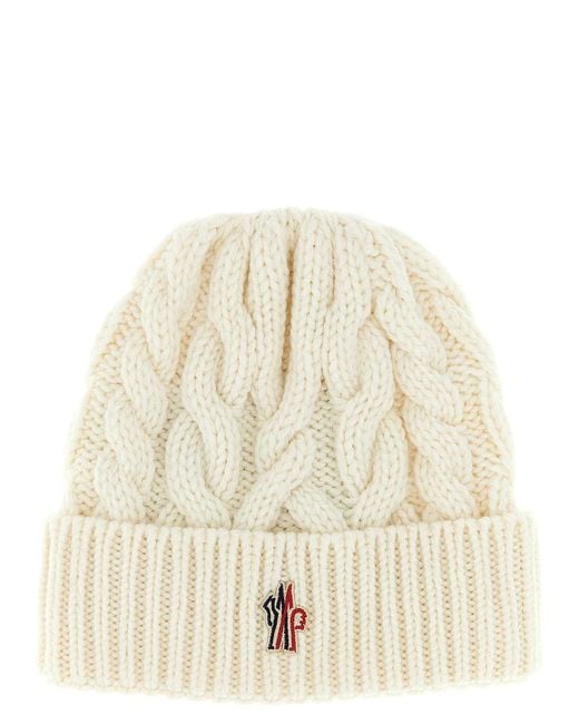 Moncler Natural Braided Wool Beanie