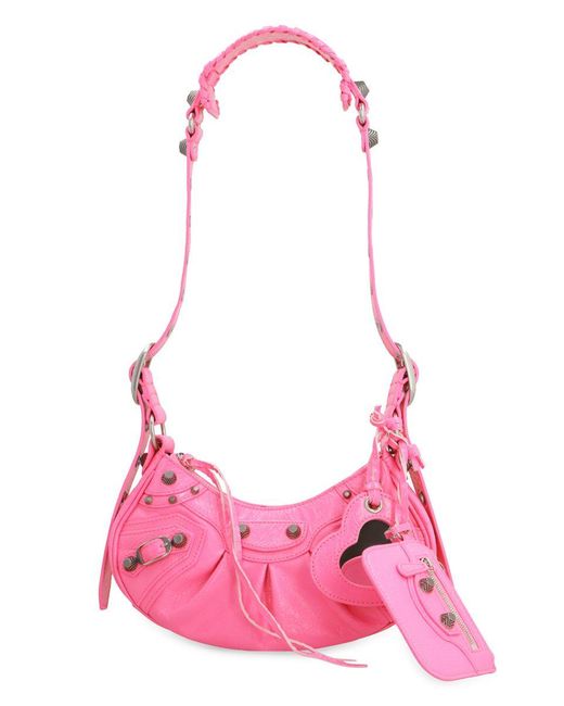 Balenciaga Pink Le Cagole Xs Leather Crossbody Bag