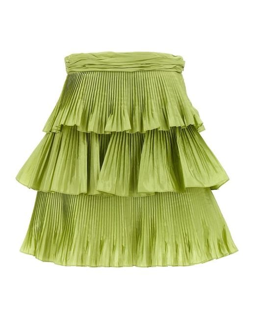 Valentino Garavani Green Skirt Velentino Taffetà