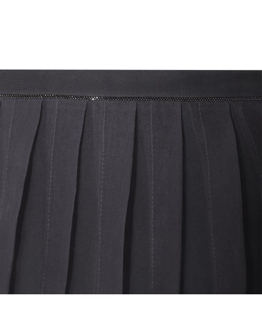 Brunello Cucinelli Gray Dark Silk Skirt