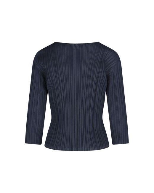 Pleats Please Issey Miyake Blue Top
