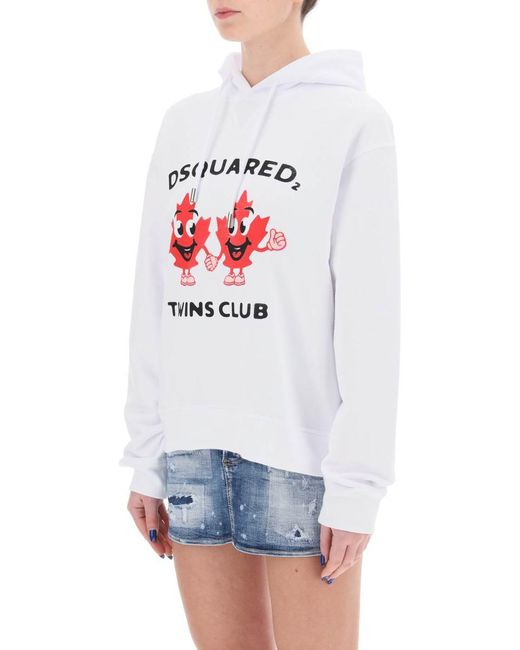 DSquared² Red Twins Club Hooded Sweatshirt