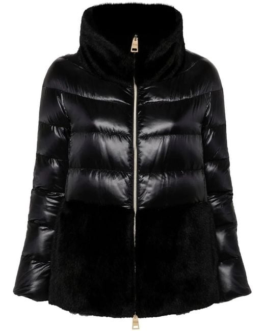 Herno Black Faux Fur Jacket