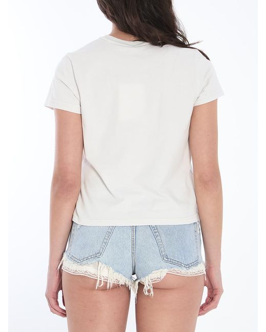 Alexander Wang White Cropped T-Shirt With Logo