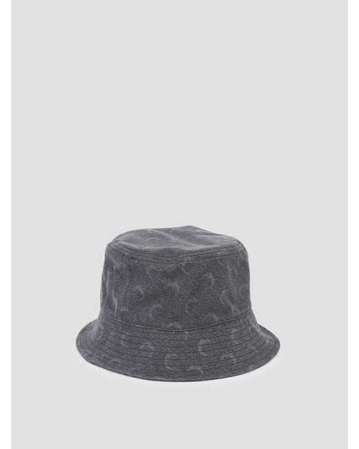 MARINE SERRE Gray Moon Laser Denim Bucket Hat