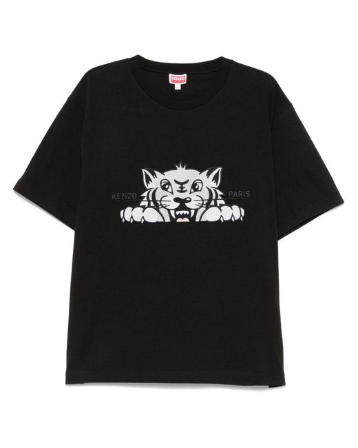 KENZO Black Gots Happy Tiger T-Shirt for men
