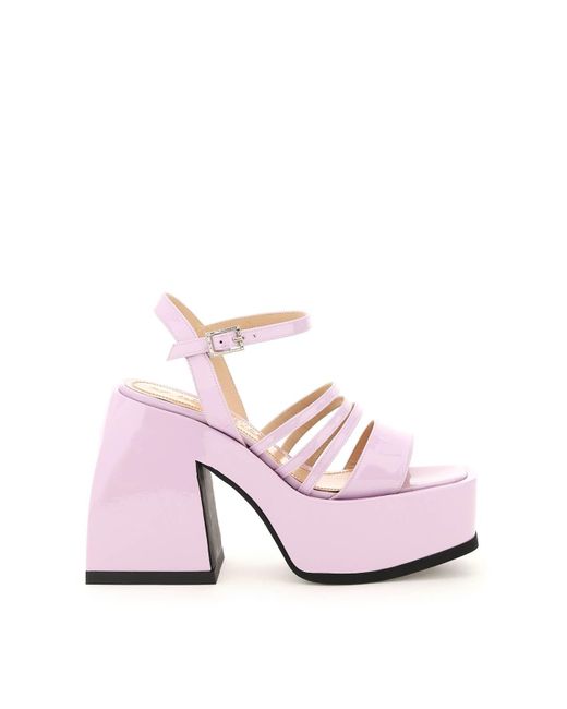 NODALETO Leather Bulla Chibi Sandals in Pink - Lyst