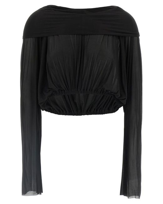 Rick Owens Black 'Crooped Hooded Tunic' Sweater