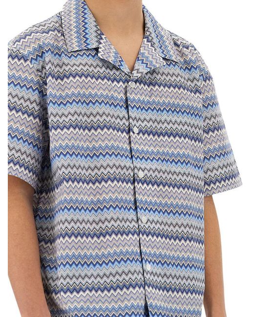 Missoni Blue Bowling Shirt for men