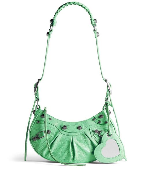 Balenciaga Green Le Cagole Xs Leather Shoulder Bag