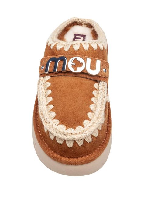 Mou Brown Bounce Double-Face Sheepskin Clog