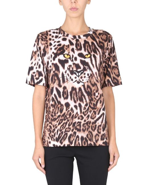 Boutique Moschino Red Animal Print T-shirt