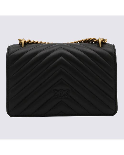 Pinko Black Leather Crossbody Bag