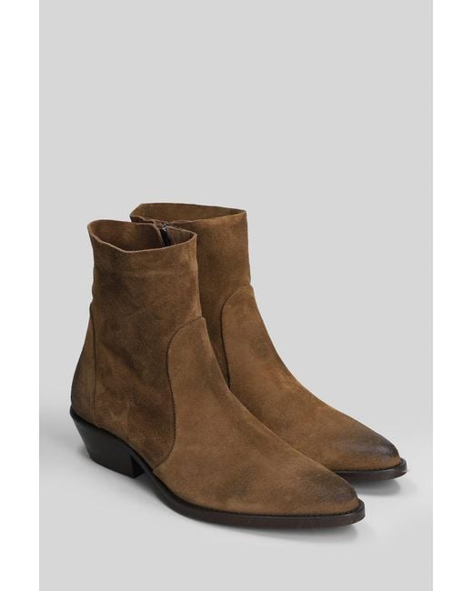 Julie Dee Texan Ankle Boots in Brown | Lyst