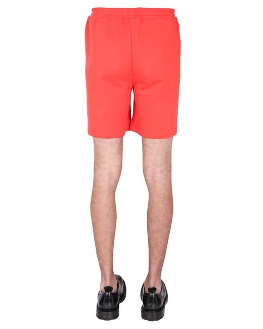 Helmut Lang Red "Figure" Bermuda for men