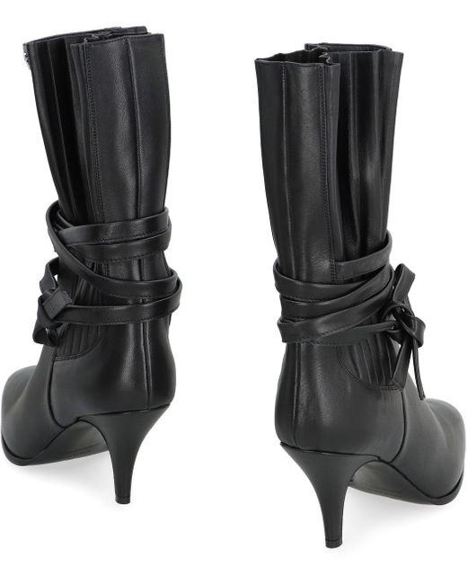 DSquared² Black Leather Ankle Boots