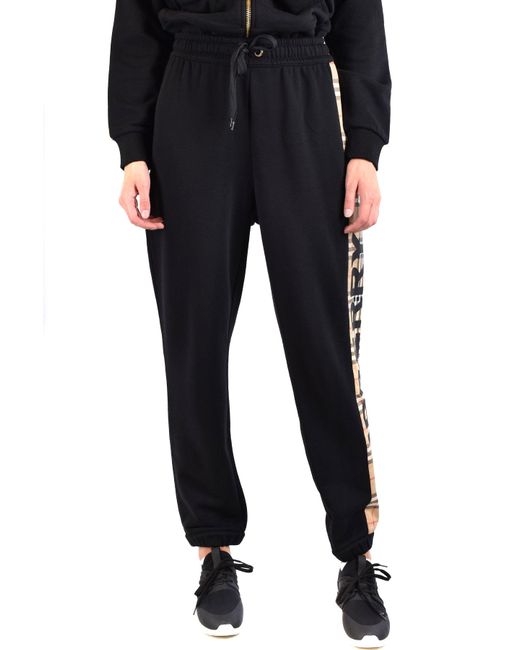 Burberry Cotton Trousers in Black | Lyst
