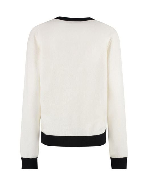Tory Burch Cashmere Cardigan in White | Lyst