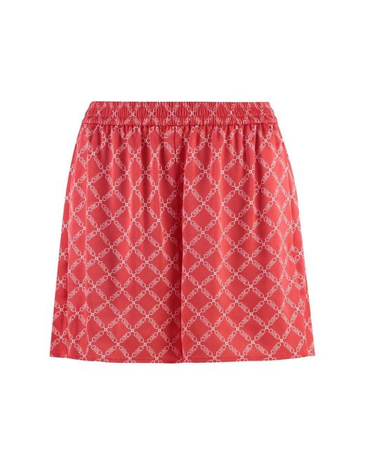 MICHAEL Michael Kors Red Nylon Satin Shorts
