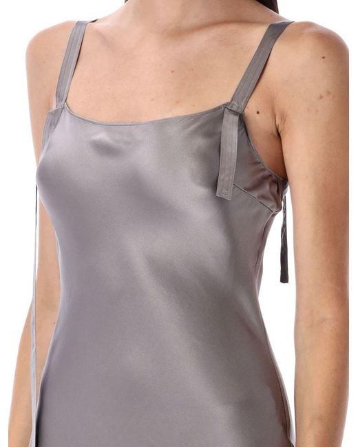 THE GARMENT Gray Silk Satin Catania Dress