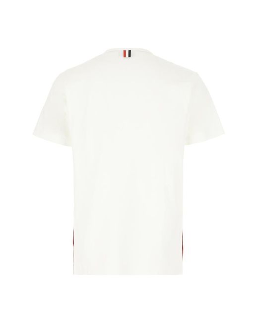 Thom Browne White Cotton T-Shirt for men