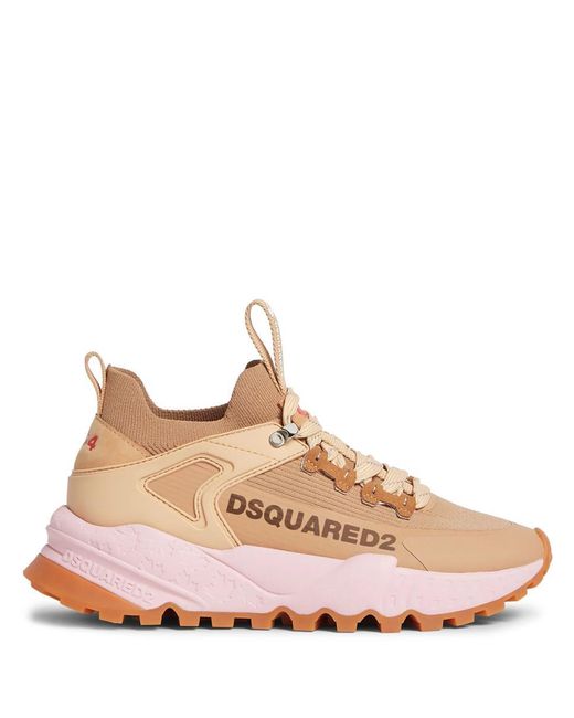 DSquared² Pink Lace-Up Low-Top Sneakers