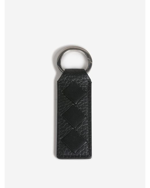 Bottega Veneta White Leather Keychain for men