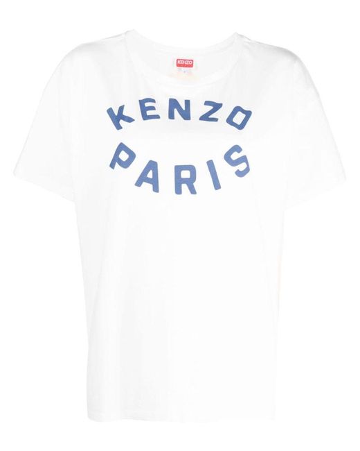 KENZO White Oversized T-Shirt With Contrasting Logo Print