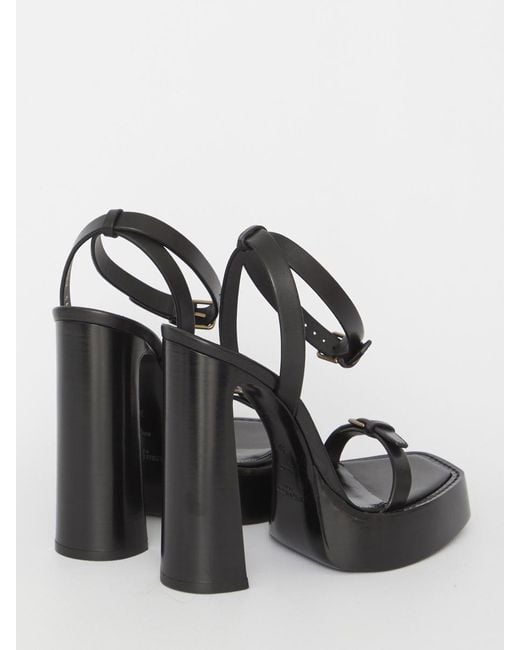 Saint Laurent White Platz Platform Sandals
