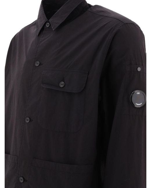C P Company Black Shirt With Pockets for men