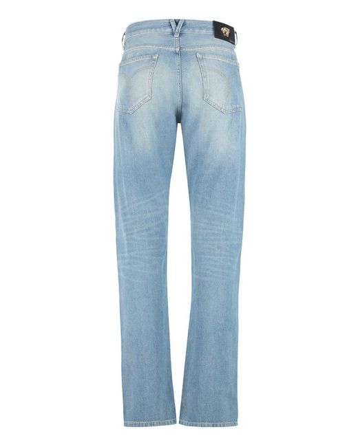 Versace Blue 5-pocket Straight-leg Jeans for men