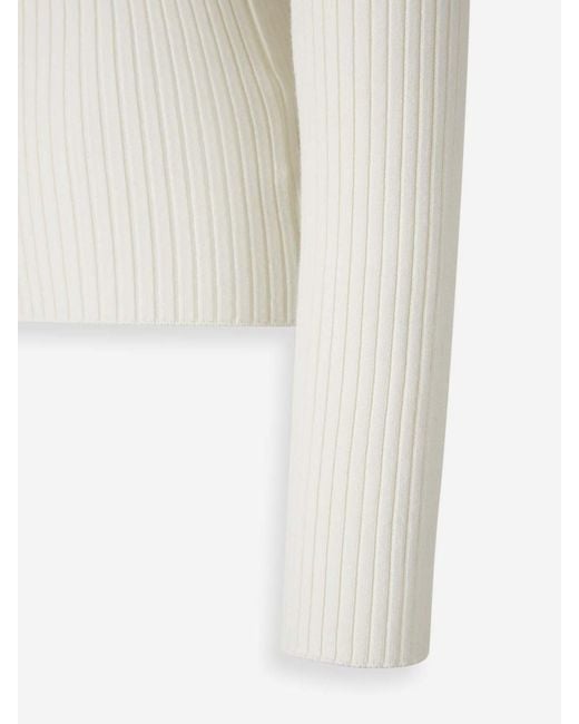 Courreges White High Neck Sweater