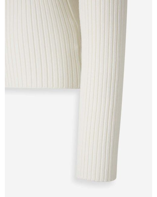Courreges White High Neck Sweater