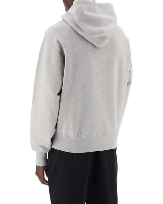 AMI Gray Organic Cotton Hoodie With Hood for men