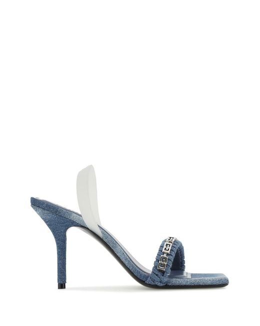 Givenchy Blue G Woven Denim Heeled Sandals