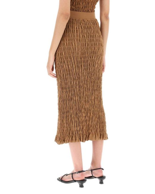 By Malene Birger Brown 'emla' Smocked Pencil Skirt