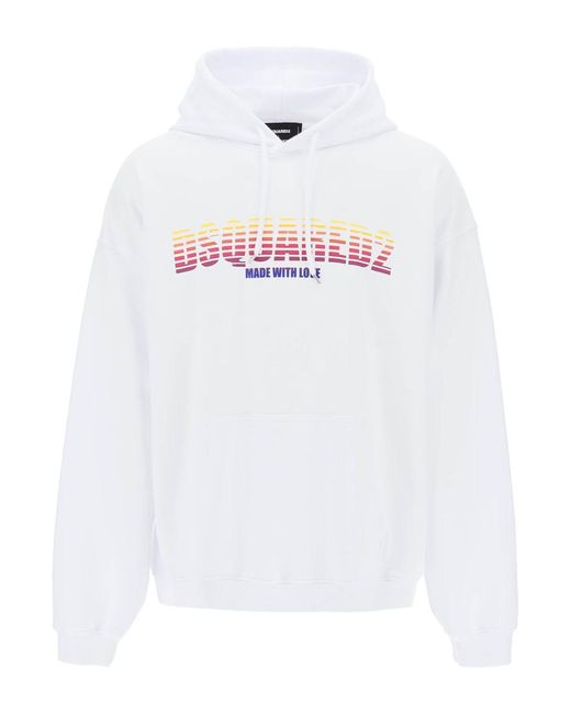 DSquared² White Cool Fit Hoodie for men