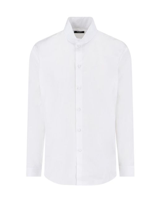 Balmain White Korean Shirt for men