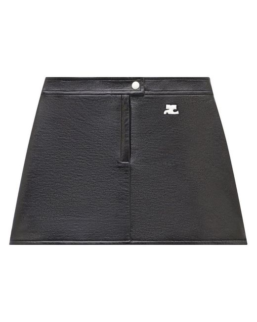 Courreges Iconic Vinyl Mini Skirt in Black Lyst UK