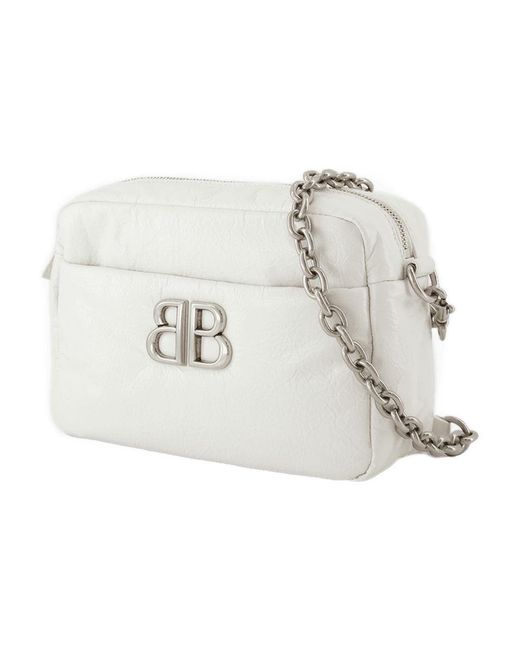 Balenciaga White Monaco Camera Xs Shoulder Bag