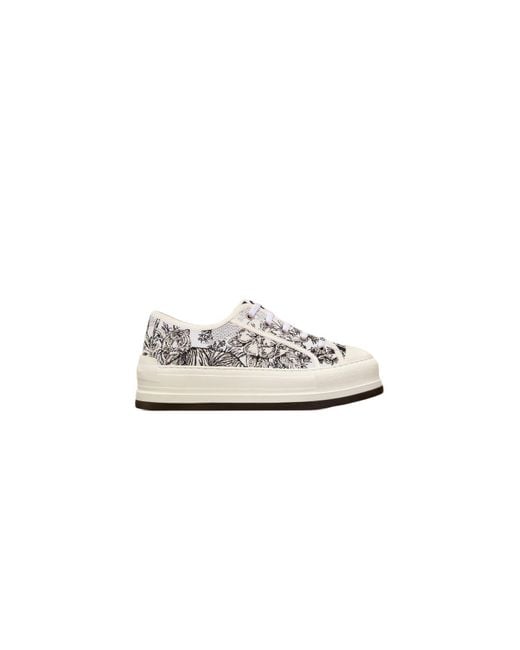 Dior White Walk'n' Canvas Platform Sneaker